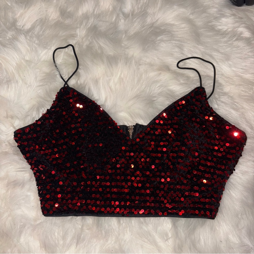 Amazon Red Sequin Bustier Camisole